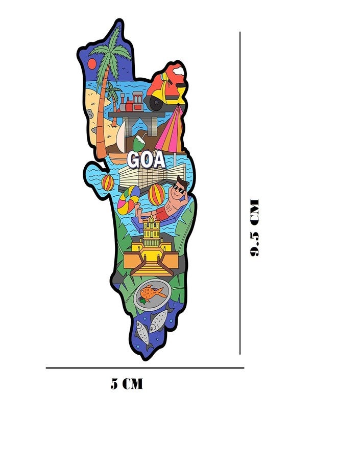 Skywalk India Souvenir Wooden MDF Goa Fridge Magnet (Multicolour) - Image 2